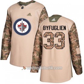 Män Ishockey Winnipeg Jets Tröja Dustin Byfuglien 33 Adidas 2017-2018 Camo Veterans Day Practice Authentic